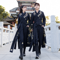 Original Hanfu female couple costume Martial Arts style Hanfu Knight ancient costume Hanfu mens hand-over collar kaftan summer