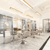 Net Red Barber shop mirror hair salon dedicated single-sided double-sided mirror with lamp landing hair hairdressing shop mirror stage tide model