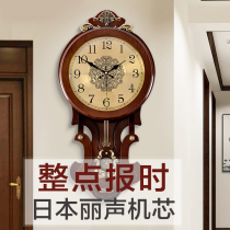 Time hour Chinese wall clock living room luxury home fashion Sound movement watch European style hanging watch Chinese style pendulum