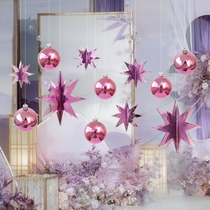 Shop Interior Decoration Ball Ceiling Pendant Ball opening Hanging Jewelry Shop Pendant Storefront Ceiling Decoration Shop Window