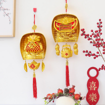 Housewarming decoration into the house Daji pendant Gold bucket pendant Housewarming new home supplies opening atmosphere decoration