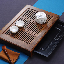 Kung Fu tea size chicken wing wood tea tray Solid wooden tea tray Tea sea pear wood drawer drainage water storage tea table