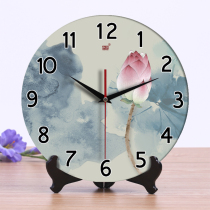  Chengqin ceramic clock table clock Desktop Chinese mute table clock living room household retro ornaments pendulum clock creative fashion