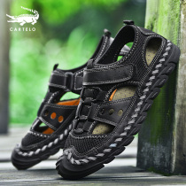 Crocodile Sandals 2022 New Summer Genuine Leather Sport Breathable Outwear Men 100 Hitch Covered Hollowed-out Beach Shoes