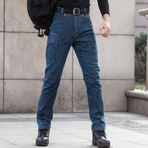 Dragon Tooth Autumn Winter New Pint Vanguard Tactical Jeans Casual Multi-Bag Tooling Jeans Male iron Blood