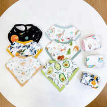lou saliva towels Bamboo Fiber Gauze Cotton Cotton Cotton Towel Round Mouth Baby Newborn Baby Saliva Pocket Triangle Towel