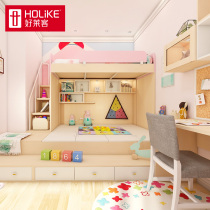 Hao Laike childrens room tatami customization Overall tatami bed desk bookshelf multi-function window wardrobe customization