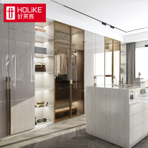 Haolaike custom wardrobe Sliding door overall furniture Walk-in cloakroom combination cabinet Whole house custom gold