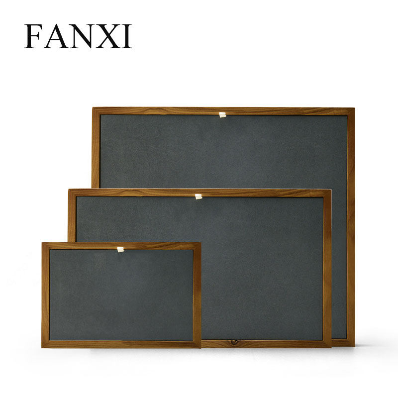Versie FANXI jewelry display board solid wood jewelry tray background base plate two-color cushion jewelry display props
