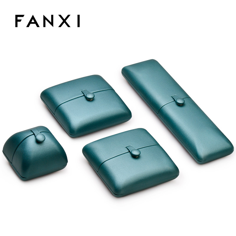 Vasi FANXI new jewelry collection box gift box imported PUpi H108 light luxury blue simple design