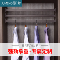  Wardrobe hanging rod thickened clothes drying rod Single rod Wardrobe hanging rod crossbar flange seat Yitong fixed hardware accessories