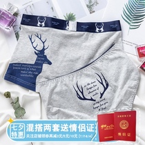 Simple couple underwear pure cotton cute creative suit Low waist mens and womens shorts sexy underwear cotton