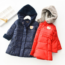TW bear childrens clothing winter beautiful girls 2-color hooded down jacket PCJD74V45M