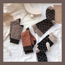 Womens socks autumn and winter New thickened wool socks Korean tide socks warm thick socks jacquard winter stockings