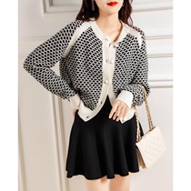 WK tribute classic vintage elegant chingbird wool coat top knitted cardigan women Autumn New Z219305