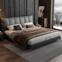 Banjie Nordic minimalist cloth art bed 1 8 M master bedroom double bed technology cloth bed modern simple wedding bed furniture