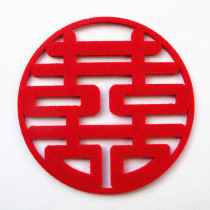 Happy character wedding decoration non-woven wedding supplies wedding room layout wall stickers door stickers large flannel wedding stickers paper cut