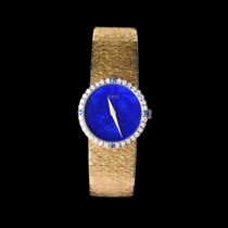 One-horned deer Western antique Swiss second-hand watch lapis lazuli 18K gold inlaid diamond sapphire mechanical female watch