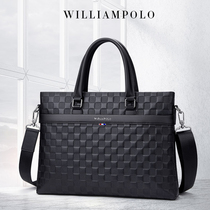 Imperial Paolo Handbag Genuine Leather Male Briefcase Business Casual Bull Leather Computer Bag Skew Cross Single Shoulder Bag Tide