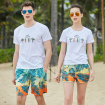 2021 Lovers Beach pants set loose version summer seaside vacation surfing swimming rafting T-shirt quick-drying shorts