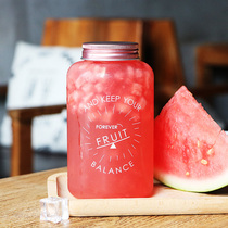 Net red high penetration PET large diameter thick disposable juice cup cold drink cup milk tea plastic cup with lid outer strap