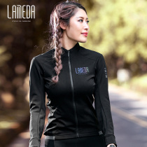 Lamparda Autumn Winter Grip Suede Warm Riding Clothing Women Plus Suede Jacket Blouse Mountain Road Bike Clothing Long Sleeves