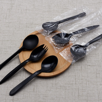 Shengrongya single plastic knife fork and spoon Disposable long handle spoon Western portable dessert spoon 1000