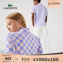 LACOSTE French crocodile couple wear men and women the same 21 autumn lapel plaid short-sleeved POLO shirt) PH0890