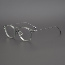 High-end light luxury Japan ultra-light medium gold plate glasses frame β titanium elastic thin legs Literary square frame myopia ultra-light