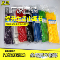 National standard environmental protection color nylon tie 4*200mm plastic nylon tie red yellow blue and green violet 100 strips