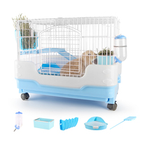 Burqa Stars Rabbit Cage Home Big Number Special Supplies Coeared Rabbit Nest Dutch Pig Anti-Spray Urine Villa Automatic Conservancy