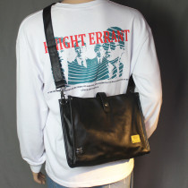 Retro mens bag Tidal Bag Casual Men Single Shoulder Bag with Diagonal Satchel Korean version Soft leather Postbag Obliquely Cross Backpack