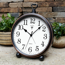 Polaris European style clock Creative retro alarm clock Living room clock decorative clock Modern simple silent quartz clock