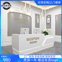 Custom cash register simple modern ins clothing store bar beauty salon front desk imitation marble company reception desk