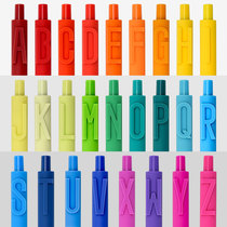 KACO letter pen black press gel pen Book source student black pen simple candy color soft silicone color water pen official flagship store creative digital English letters 36 color set customization
