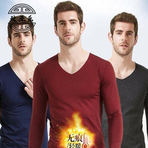  2021 new mens autumn and winter thermal underwear set thin velvet autumn pants plus velvet v-neck seamless comfortable skin-friendly