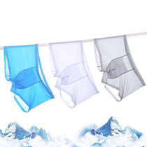 3-pack mens ice silk underwear large size boxer pants One-piece breathable U convex sexy breathable quick-drying underwear thin