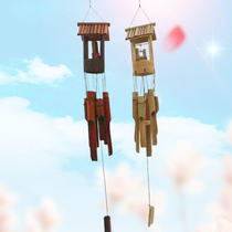 Chinese bamboo wood wind chimes characteristic pastoral scenic spots hotel bar home decoration European style wind chimes retro handmade hanging decoration
