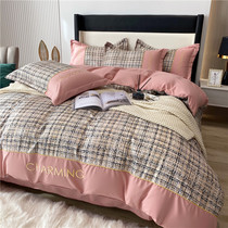 High-end cotton sanding four-piece European-style padded cotton long-staple cotton quilt cover sheets for autumn and winter bedding