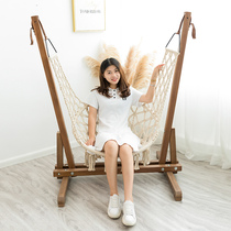 Autumn Thousands Indoor Home Outdoor Cradle Chair Patio solid wood bracket rocking chair Leisure single hanging chair balcony