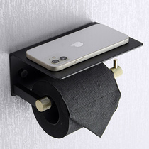 Nordic new all-copper tissue rack black gold toilet paper holder roll brass solid toilet paper box toilet rack