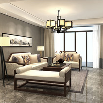 New Chinese Solid Wood Living Room Sofa Modern Villa Prototype Board Room Guest Hall Furniture Hotel Clubhouse Sofa Furniture Custom