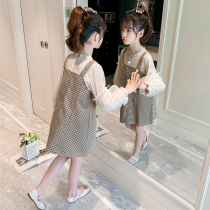 Girls dresses autumn 2021 new childrens Western princess dresses girls autumn middle and large childrens skirts childrens skirts