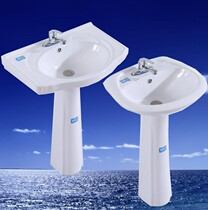 Three-hole double-hole column basin Bathroom Floor-to-ceiling washbasin Toilet washbasin Ceramic balcony integrated washbasin