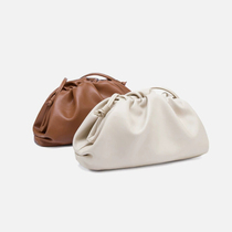 Yun bag female French niche net red fold dumpling bag new tide leather soft leather single shoulder slope bag