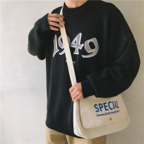 Casual Han Edition Slanted Satchel Satchel male student Sport Postbag retro art day Department Brief about male and female canvas single shoulder bag