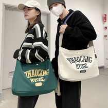 Oblique Satchel Men Retro Tide Card Sails Cloth Bag Mens Backpack Day Ensemble Brief Mens Bag Single Shoulder Bag 100 Hitch Student Satchel Bag