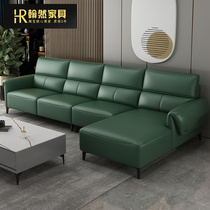 Leather sofa First layer cowhide Nordic simple modern living room sofa Small apartment Italian minimalist leather sofa combination