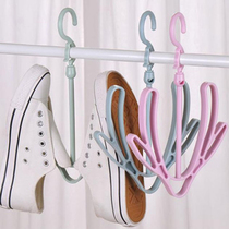 Balcony windproof shoe rack drying rack outdoor hanging shoes small drying clothes rack household adhesive hook