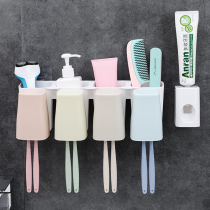 Toilet Suction wall Toothbrush Rack Bathroom Wall-mounted Tooth Cup Toothbrushing Cup Shelving shelf Mouthwatering Cup free of punch